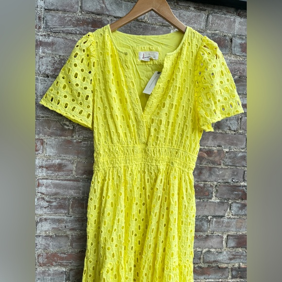 NWT Anthropologie Somerset Maxi Dress Eyelet Edition YELLOW - Picture 8 of 10